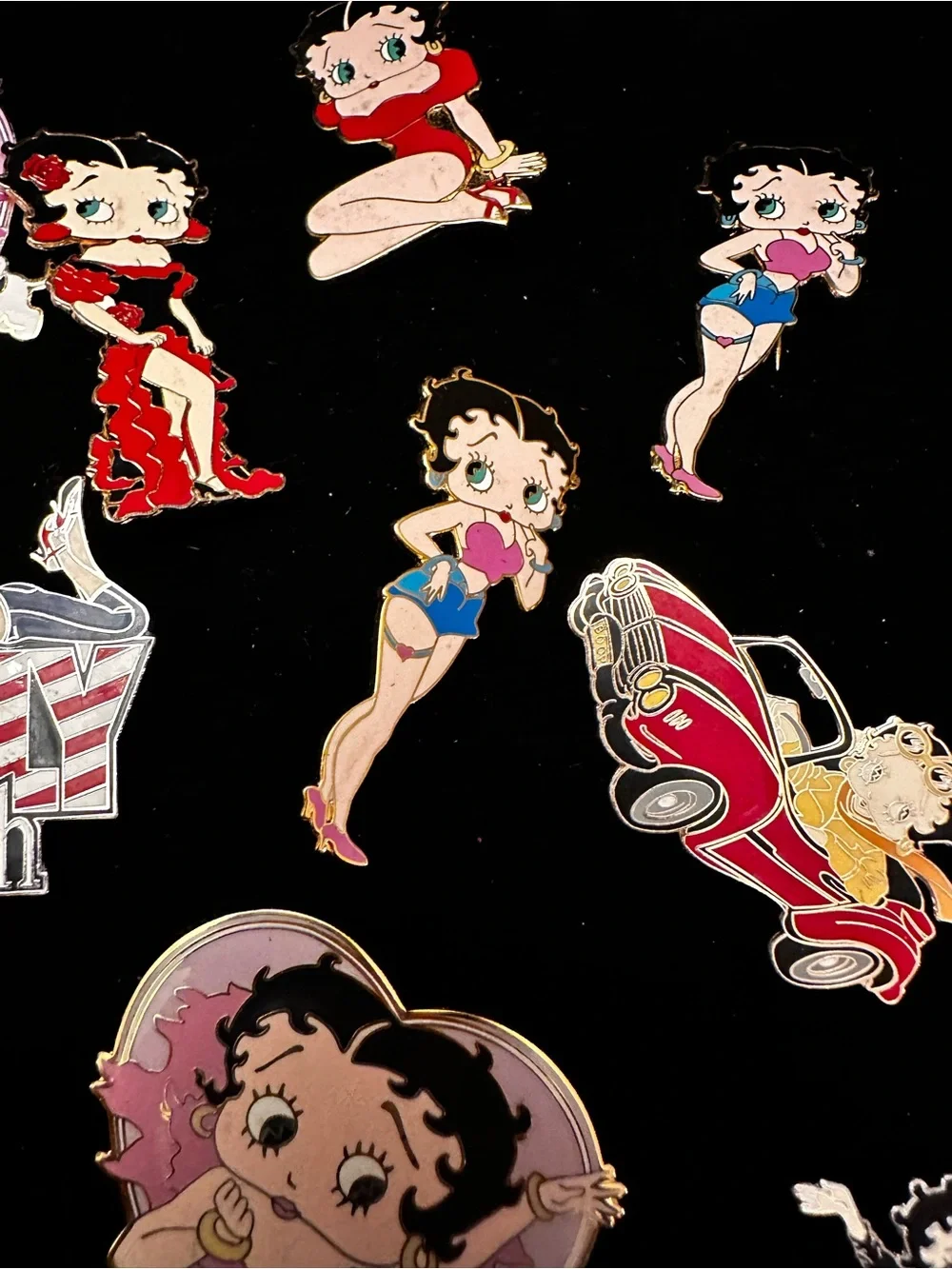 15 Pc Betty Boop Enamel Pin Lot - Colorful Character Set